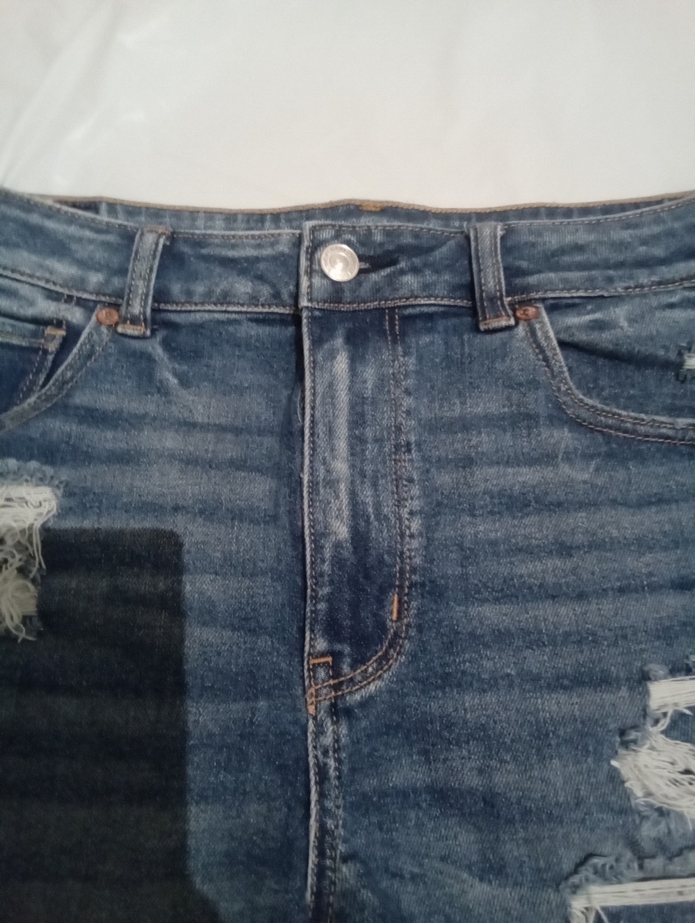 American Eagle Outfitters Distressed Blue Denim Jean Shorts 12 - Picture 6 of 8